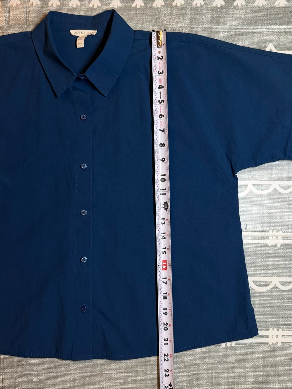 Eileen Fisher Organic Cotton Poplin Short-Sleeve Shirt - Picture 6 of 7